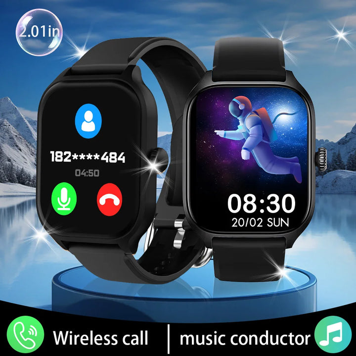 LAXASFIT Smartwatch – 2.01" HD Display, Bluetooth Call & Fitness Tracker