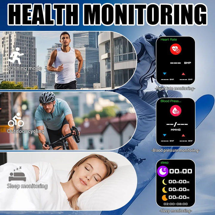 LAXASFIT Smartwatch – 2.01" HD Display, Bluetooth Call & Fitness Tracker