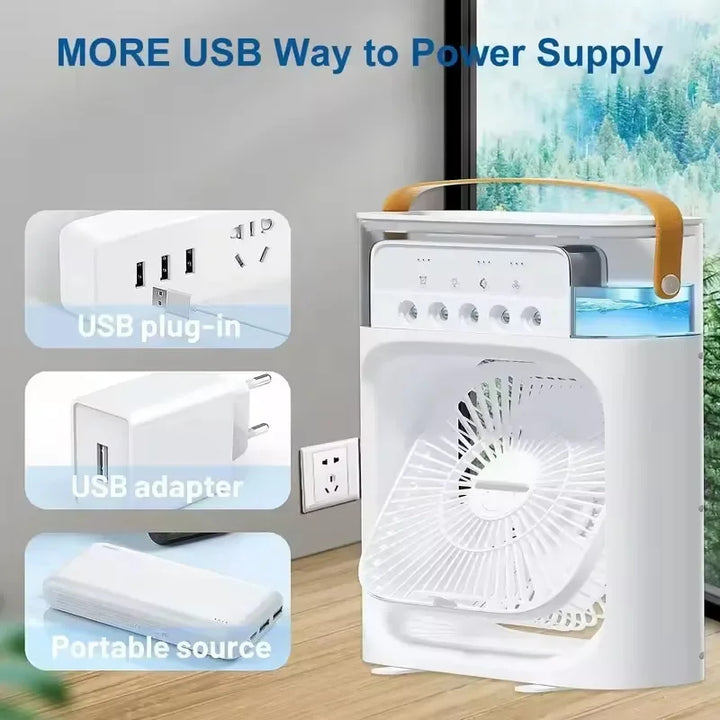 3-in-1 Portable Air Cooler, Humidifier & LED Night Light