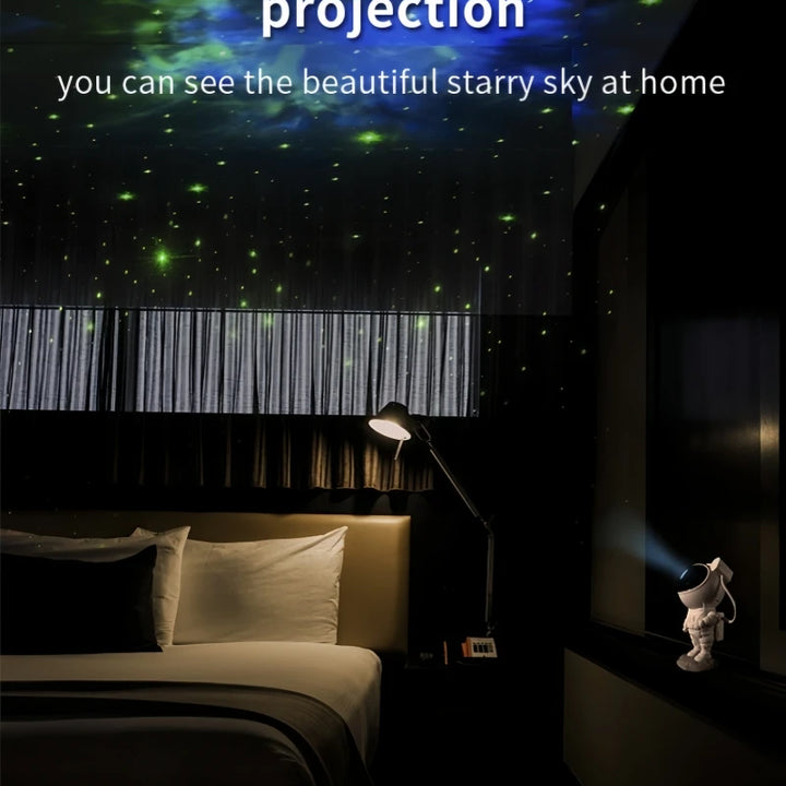 Astronaut Star Projector Night Light – USB Rechargeable & Remote Control