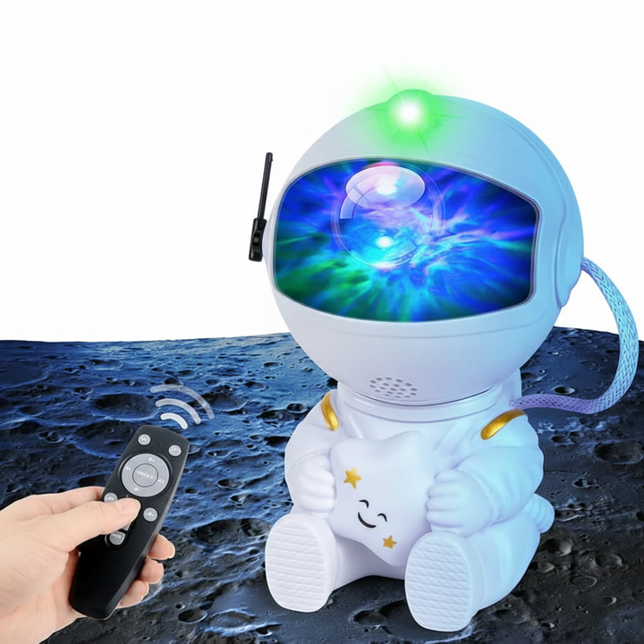 Astronaut Star Projector Night Light – USB Rechargeable & Remote Control